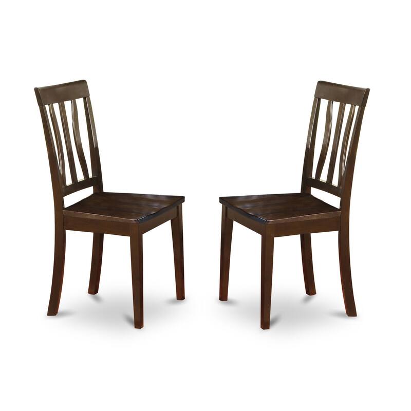 HomeStock 7-Piece Rectangle Cappuccino Finish Solid Wood Top Dining Table with 6 Chairs