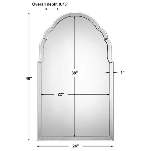 Uttermost Brayden 40" X 24" Arched Frameless Beveled Bathroom Wall