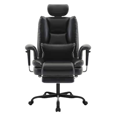 Office Chair Ergonomic 200 kg PU Leather Computer Chair with Lumbar Support and High Backrest, Ergonomic Desk Chair