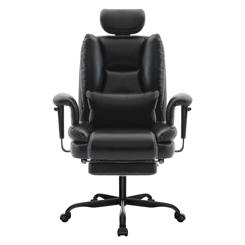 Office Chair Ergonomic 200 kg PU Leather Computer Chair with Lumbar Support and High Backrest, Ergonomic Desk Chair
