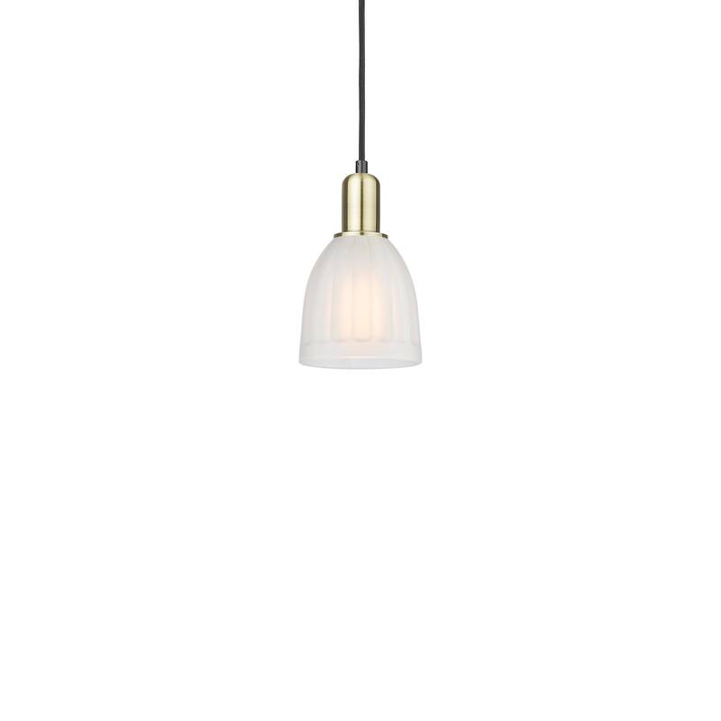 Innovations Lighting 716-1P-11-6 Brookfield Pendant Brookfield 6" Wide - Black Antique Brass / White