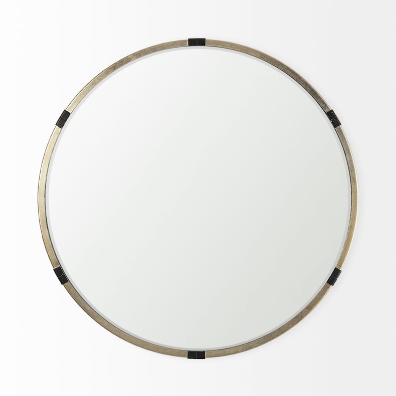Melissa 23" Small Round Gold Metal Wall Mirror