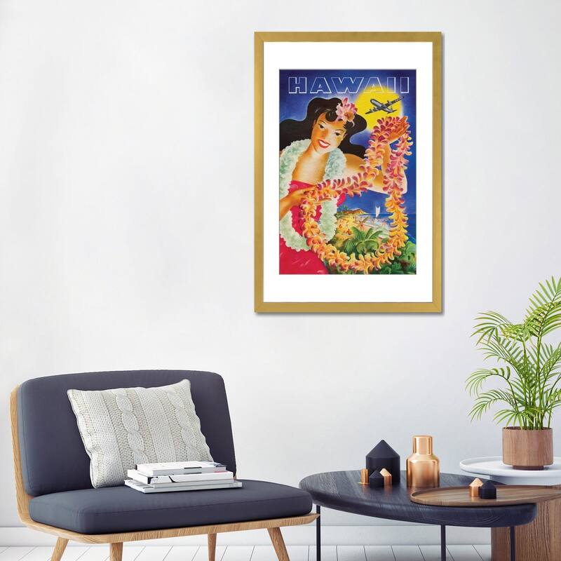 iCanvas "Hawaii Vintage Travel Poster (From Vector)" by Alessandro Della Torre