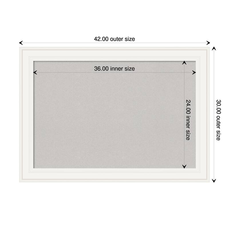 Ridge Black Framed Grey Corkboard Bulletin Board - Ridge White - Board Size 36x24