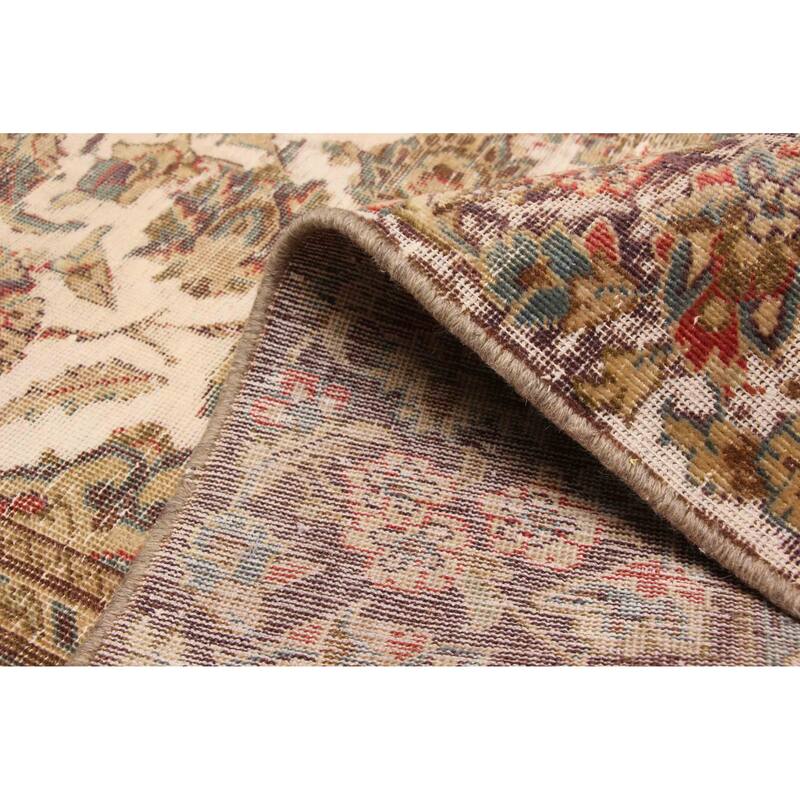 ECARPETGALLERY Hand-knotted Antalya Vintage Cream Wool Rug - 7'9 x 11'4