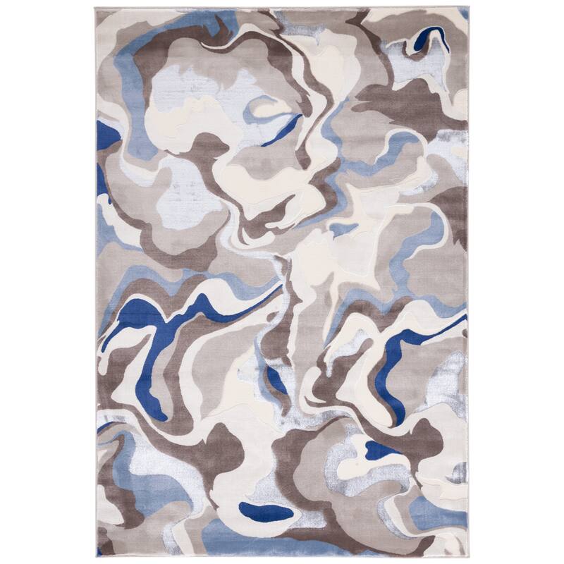 SAFAVIEH Vogue Roxy Modern Abstract Rug - 5'1" x 7'6" - Taupe/Blue