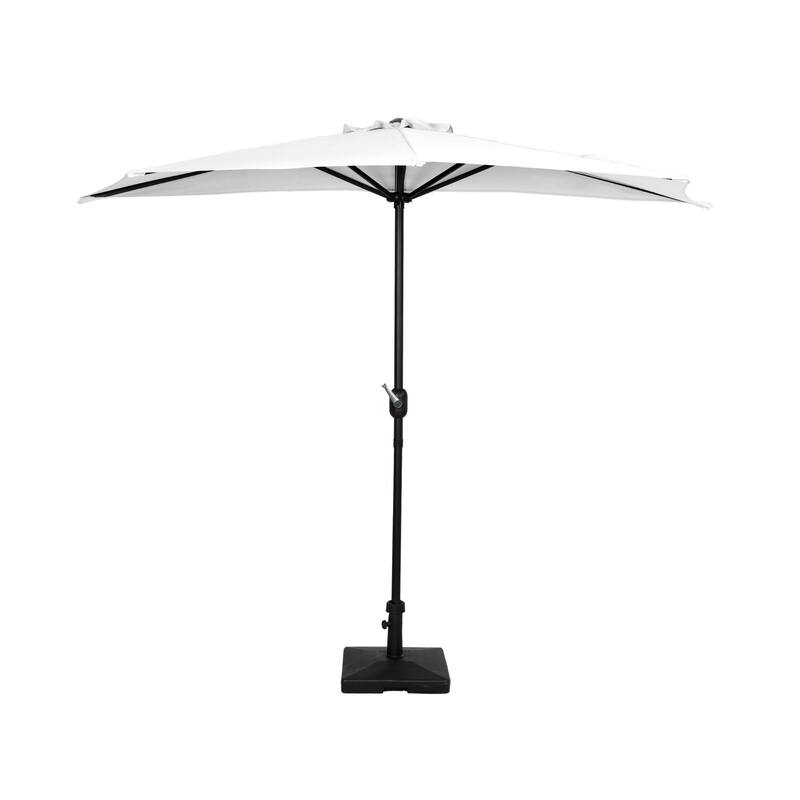 9 ft Half Market Umbrella With Heavy Duty Concrete Base Stand