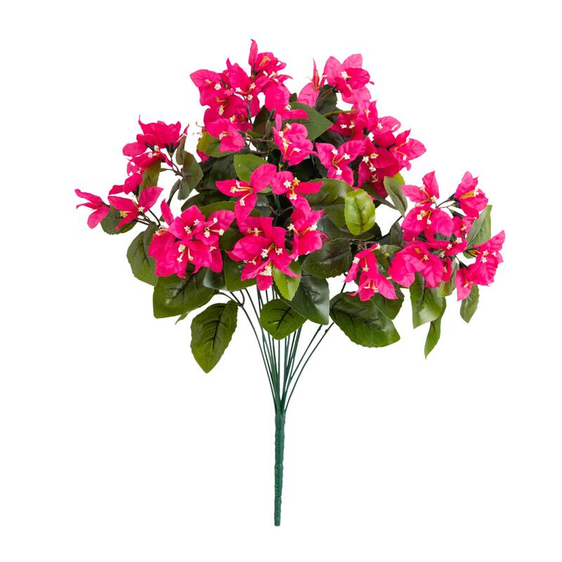 19-in UV Resistant Artificial Bougainvillea Bush - Set of 4