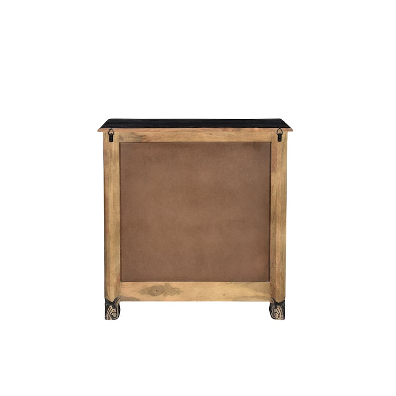 Florence Floral Carved Wood 3-Drawer Nightstand