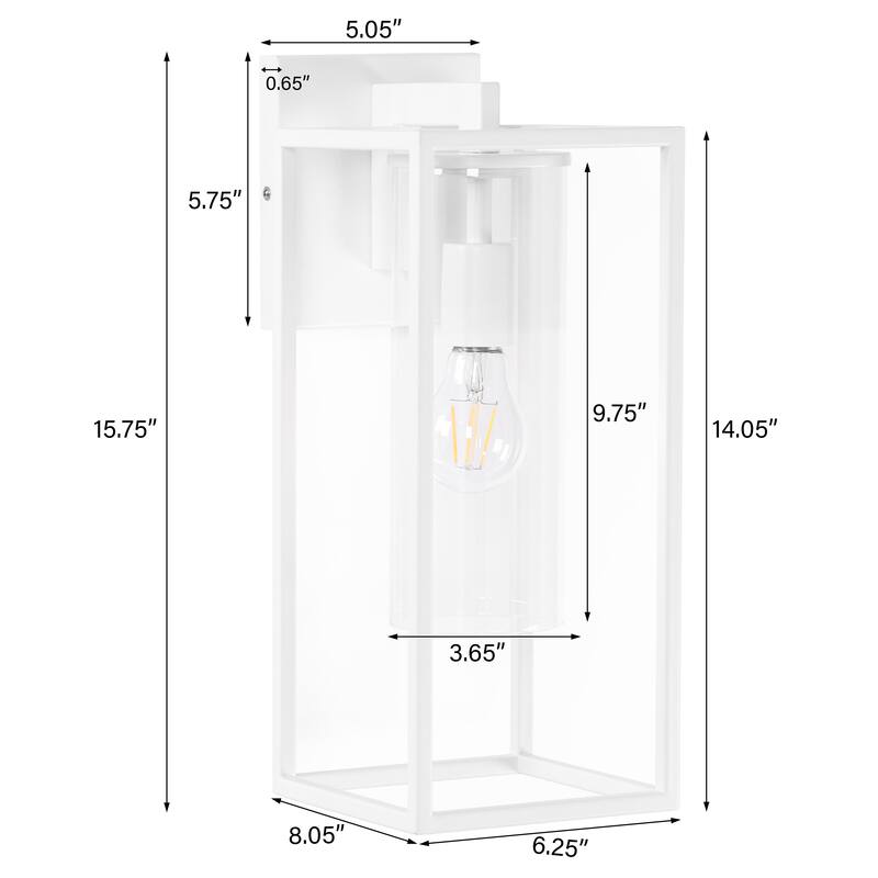 2 Pack Outdoor Wall Lights, Outdoor Wall Lantern with Glass Shade