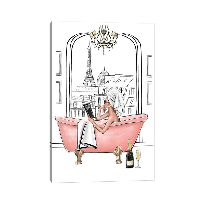iCanvas "Relax In Bathroom In Paris" by LaLana Arts Canvas Print