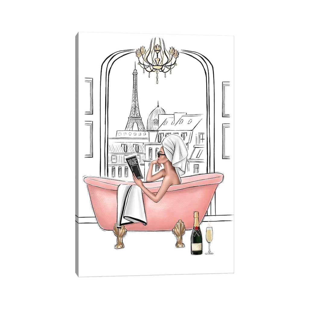 iCanvas "Relax In Bathroom In Paris" by LaLana Arts Canvas Print