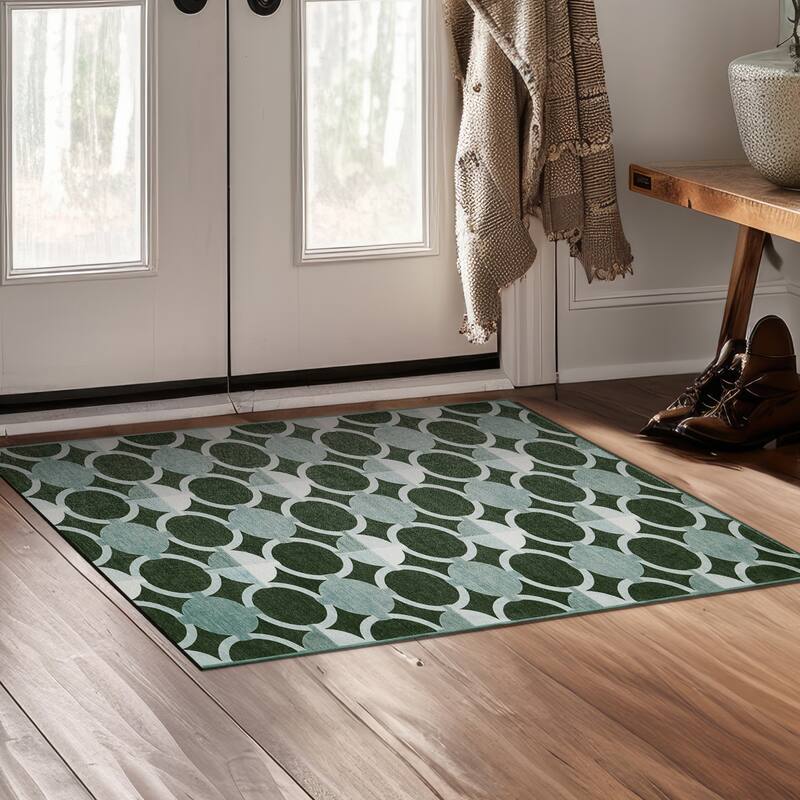 My Magic Carpet Dula Dark Sage Green Machine Washable Rug - 3' x 5'