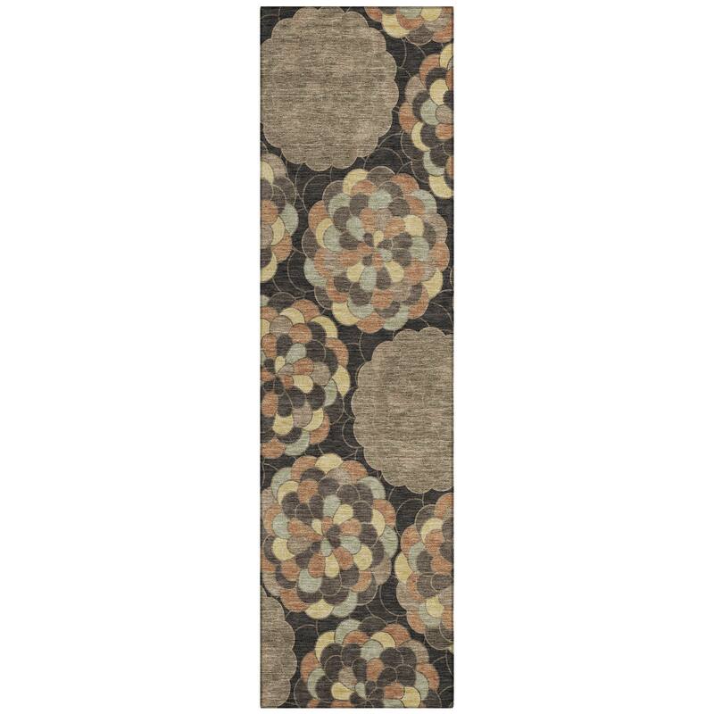 Machine Washable Indoor/ Outdoor Mosaic Cluster Chantille Rug