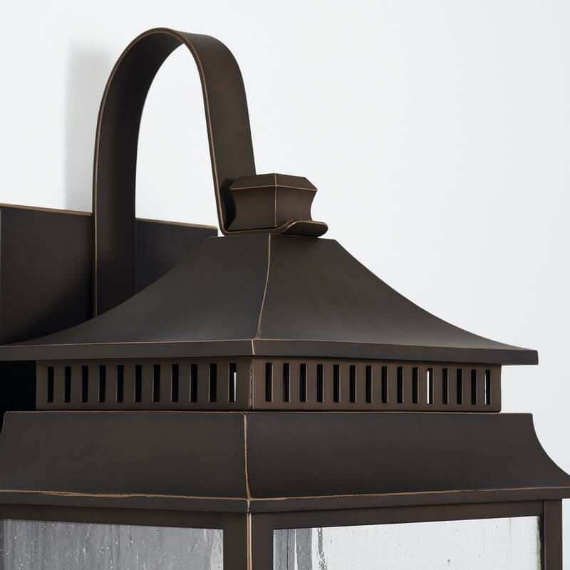 Sutter Creek Oiled Bronze Outdoor Wall Lantern w/ Antiqued Water Glass