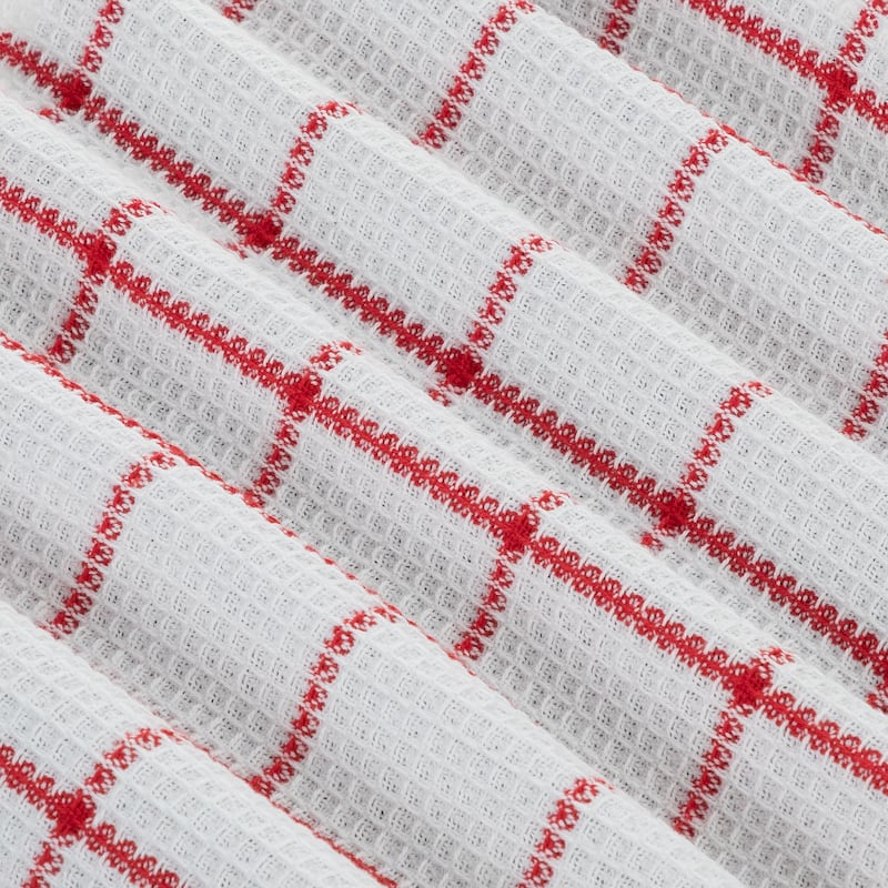 Fabstyles Solo Waffle Cotton Kitchen Towel Set of 4 - 18x28