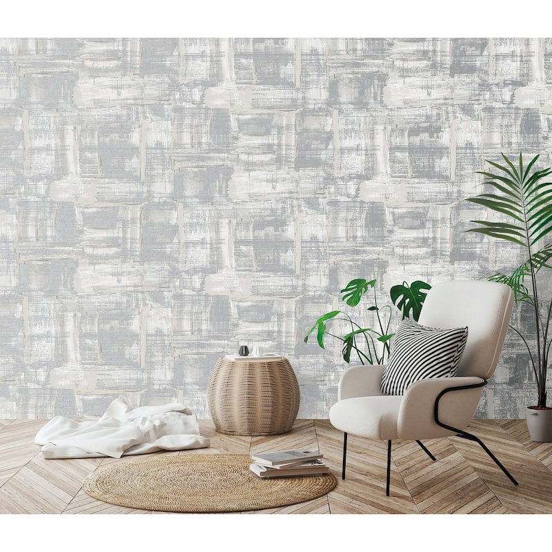 Galerie Wallcoverings Lustre Collection Abstract Paintstroke Non-woven Metallic Wallpaper Roll