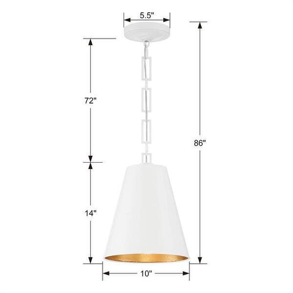 Alston 2 Light Matte White & Antique Gold Chandelier - 10'' W x 13.88'' H
