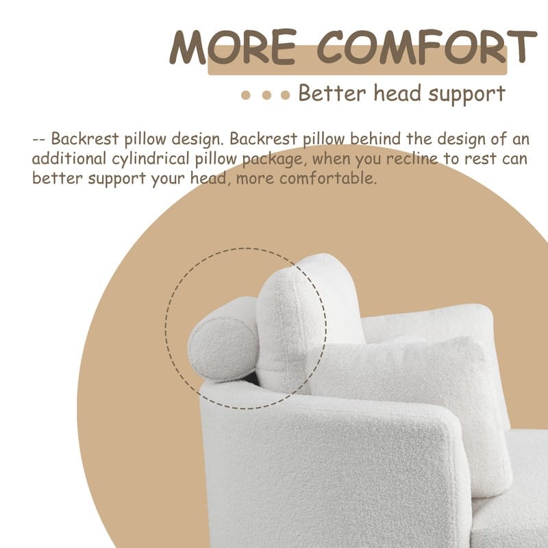 Modern style round double sofa chair leisure armchair, teddy velvet fabric