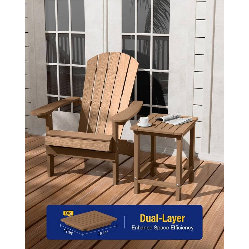 WINSOON HIPS All Weather Outside Table Adirondack Side Table