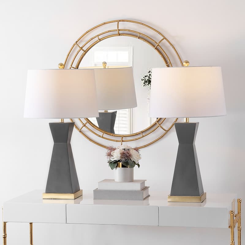 SAFAVIEH Lighting Onder 27" Table Lamp (Set of 2) - 16" W x 16" D x 27" H