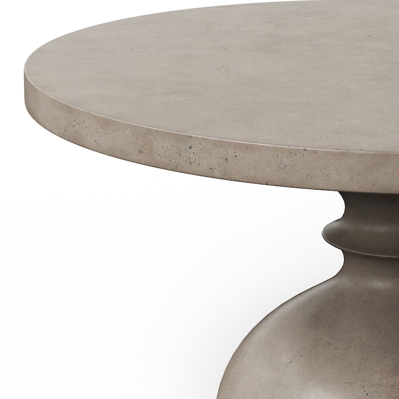 Urbia Spindle 59" Round Concrete Dining Table