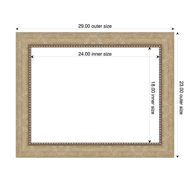 Amanti Art Astor Black Framed Dry Erase Magnetic Board - 29 x 23 in - Astor Champagne