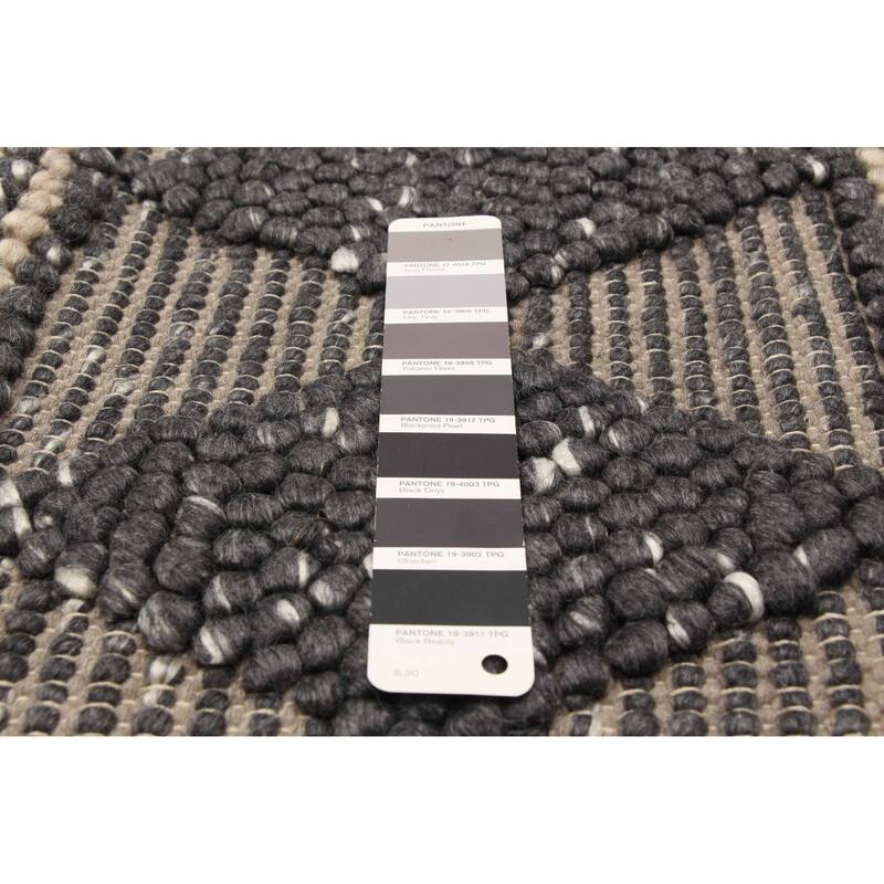 ECARPETGALLERY Braid weave Sienna Grey Wool Rug - 6'0 x 9'0