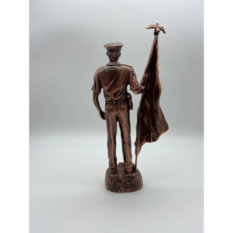 Bronze Policeman with Flag