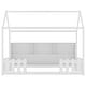 preview thumbnail 31 of 34, Floor Bed Twin Size House Bed Wood House Bed Frame with Storage Bookshelf and Guardrails, Storage Bed for Kids