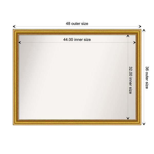 dimension image slide 38 of 93, Wall Mirror Choose Your Custom Size - Extra Large, Townhouse Gold Wood
