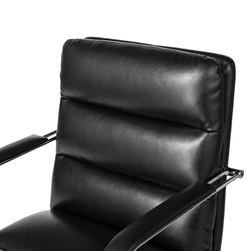 Glitzhome Leatherette Adjustable Swivel Desk Office Chair with Armrest Ergonomic Design