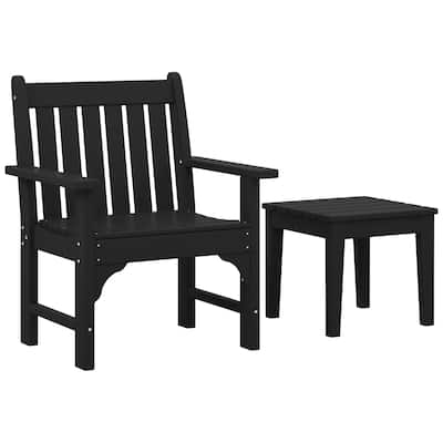 Polytrends Laguna Outdoor Patio Garden Arm Chair Set with Side Table