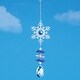 preview thumbnail 2 of 0, Hanging Blue and White Accented Winter Snowflakes Suncatcher - 4.000 x 3.600 x 1.500