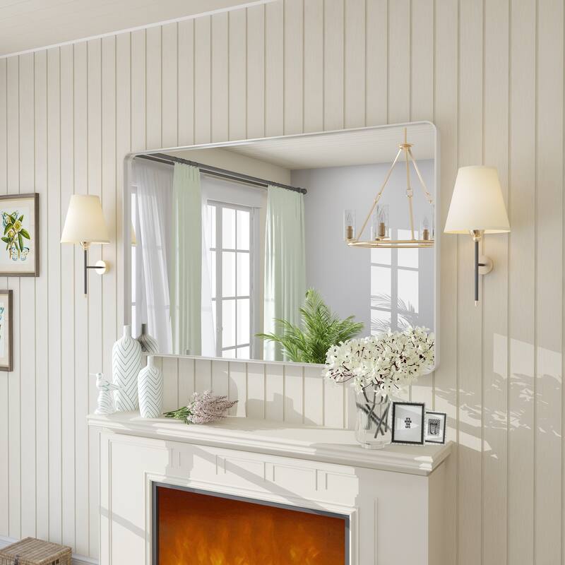 Modern Metal Frame Wall Mounted Bathroom Vanity Mirror