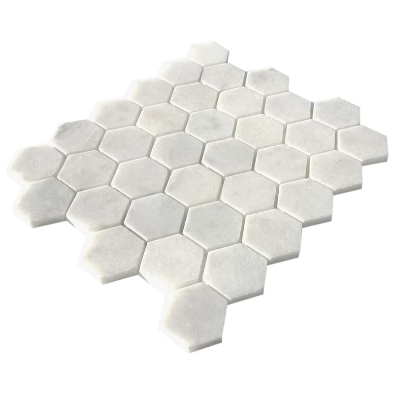 Pale Gray Marble 2" x 2" Honeycomb Honed Mosaic Tile