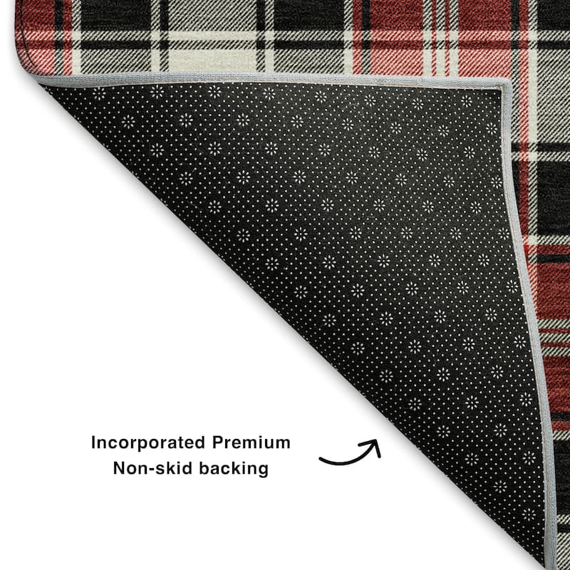 Premium Washable Super Soft Christmas Plaid Mayfield Rug