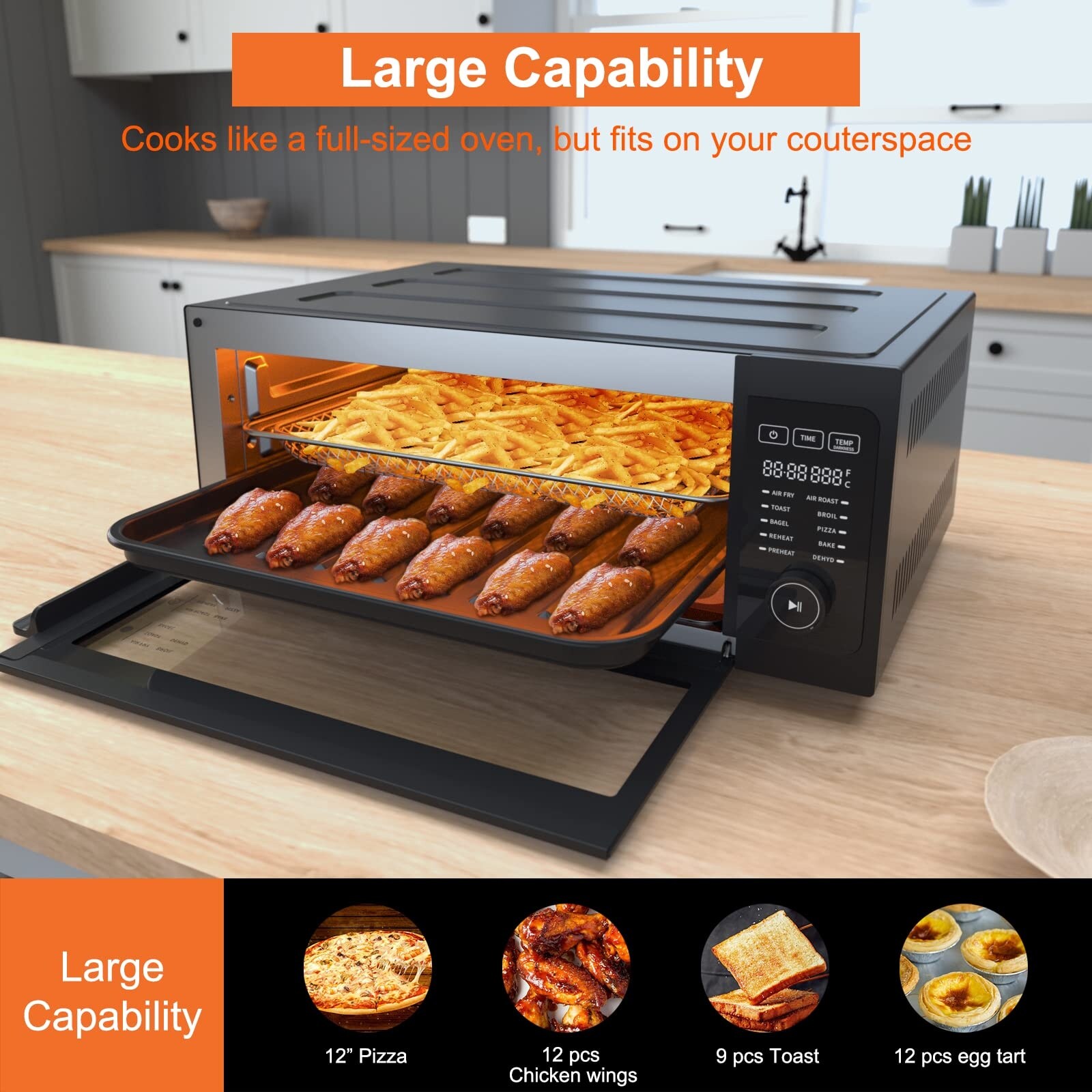 Air Fryer Toaster Oven Combo 10 in 1 Countertop Convection Oven