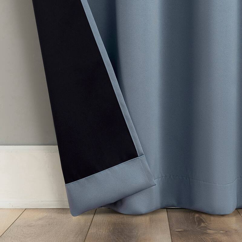 Sun Zero Sheridan Dual-Sided Magnetic Closure Total Blackout Grommet 2-Piece Curtain Panel Pair