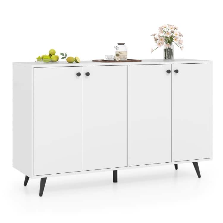 Buffet Sideboard with Adjustable Shelves 4 Doors and Modern Design - 50" x 15" x 31.5"