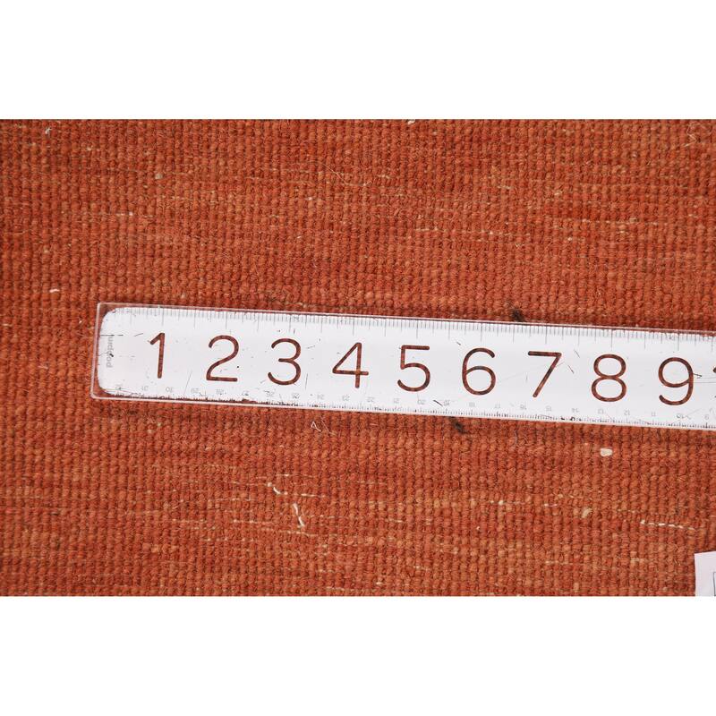 Orange Gabbeh Modern Foyer Rug Hand-Knotted Accent Wool Carpet - 2'7"x 4'1"