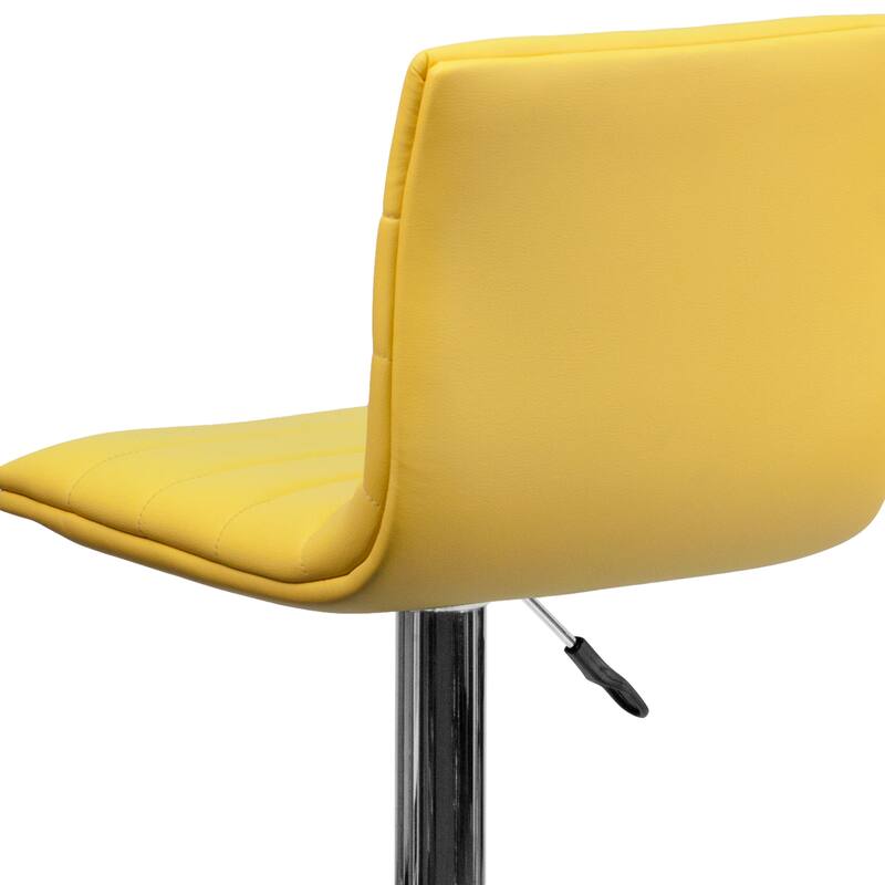 Modern Vinyl Stitch Back Adjustable Height Barstool - 16"W x 19"D x 35" - 44"H
