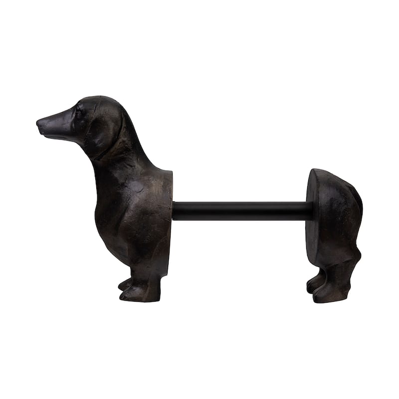 Antiqued Bronze Dachshund Dog Paper Towel Holder