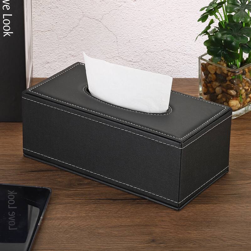 9.4x4.7x3.7" Tissue Box Cover, PVC Leather Waterproof Napkin Dispenser