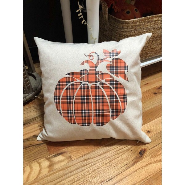 buffalo check pumpkin pillow