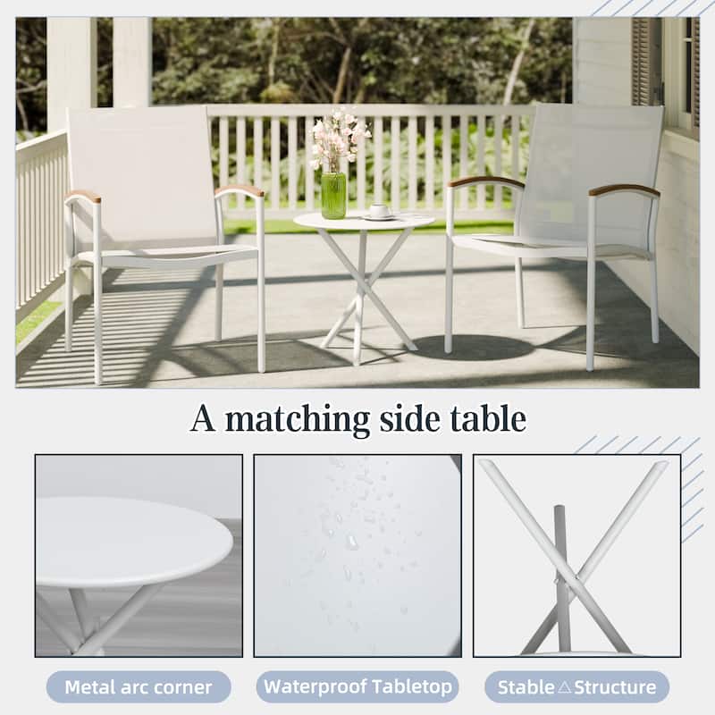 Futzca 3-Piece Patio Bistro Sets, Two Chairs with Coffee Table