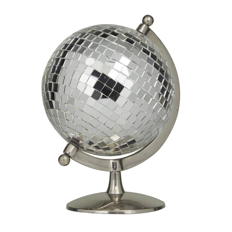 Stainless Steel Metal Disco Ball Style Globe - Silver or Gold - Roche River Decor - Silver
