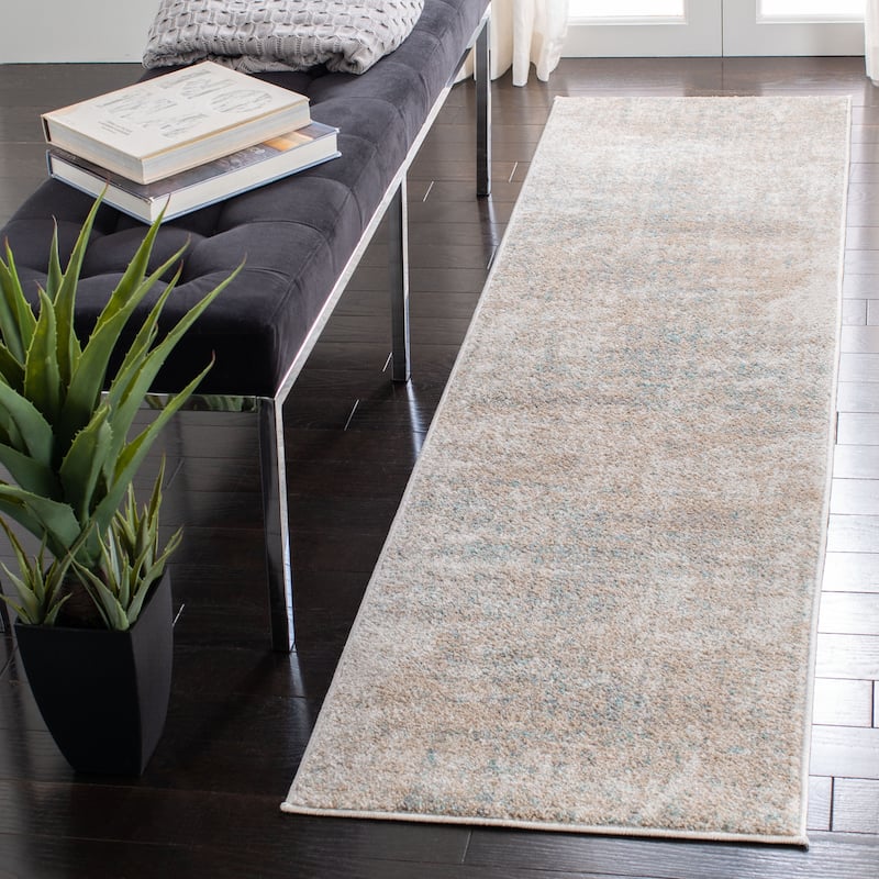 SAFAVIEH Adirondack Lida Modern Abstract Distressed Rug - 2'6" x 6' Runner - Beige/Slate - Runner