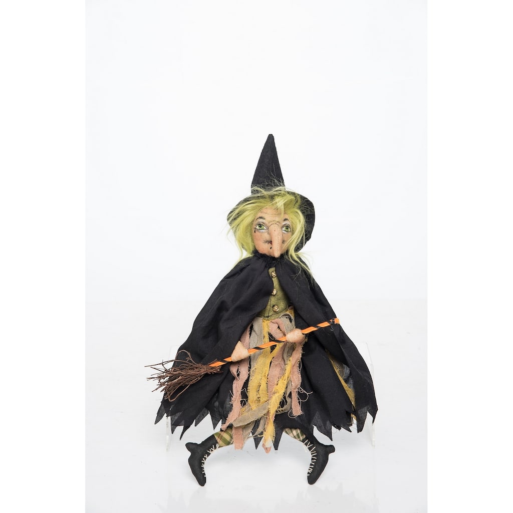 Hortense Little Witch Joe Spencer Gathered Traditions Art Doll - Black - 4" x 3" x 16"