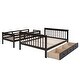 preview thumbnail 3 of 17, Twin over Full Bunk Bed with Drawer, Storage and Guard Rail, Espresso